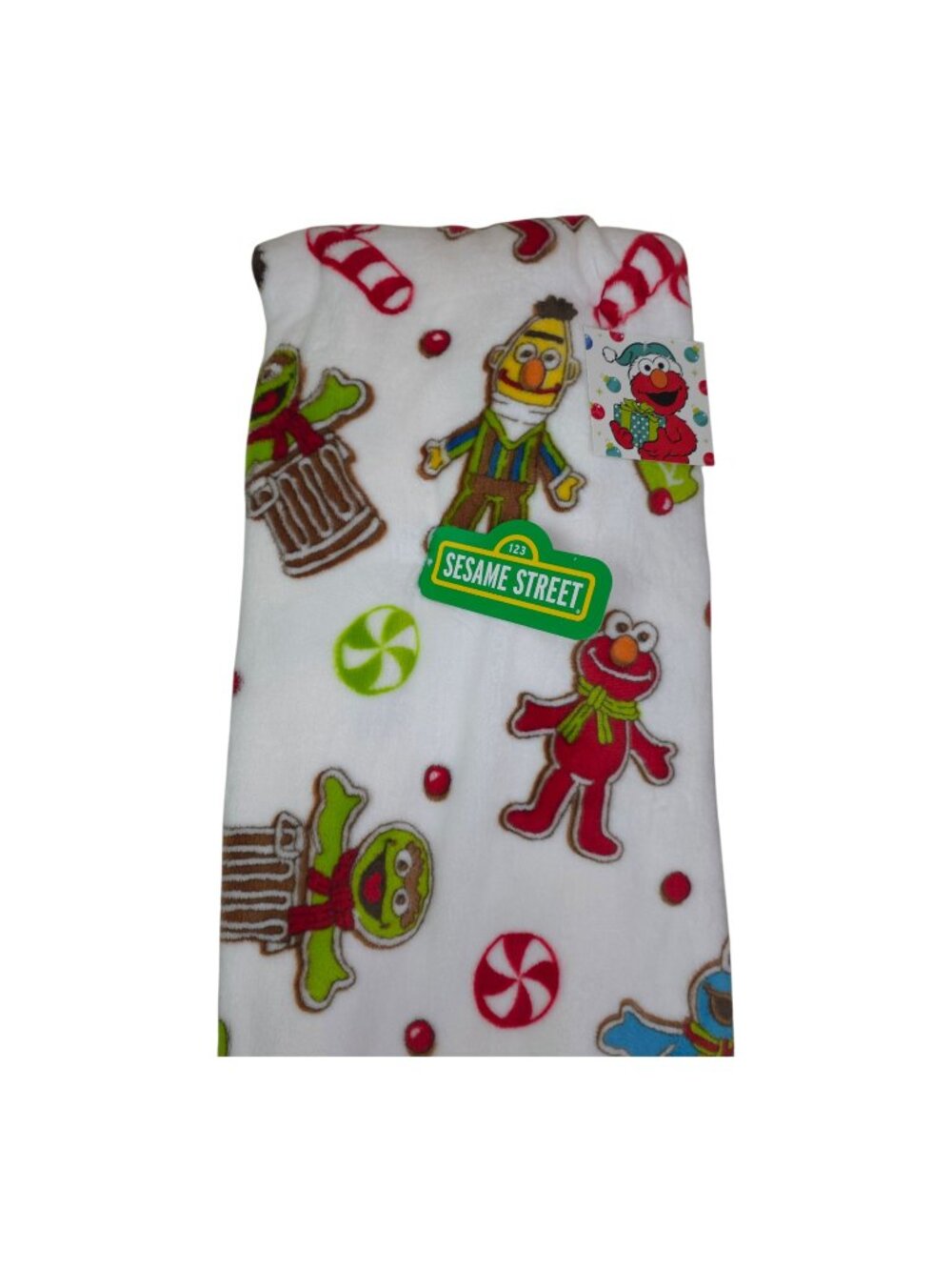 Sesame Street Decorative Throw Blanket 50" X 70" Holiday Gingerbread Christmas